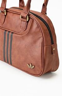 adidas Brown Faux Leather Airliner Shoulder Bag