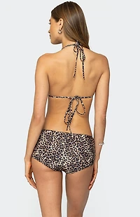 Edikted Mich Leopard Boyshort Bikini Bottoms