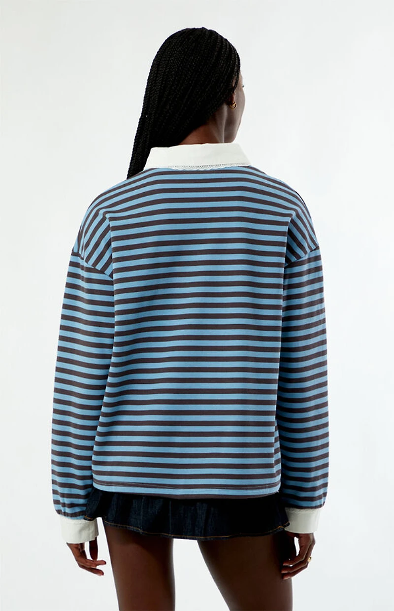 Daisy Street Mona Striped Rugby Long Sleeve Top