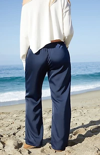 John Galt Navy Anastasia Wide Leg Pants