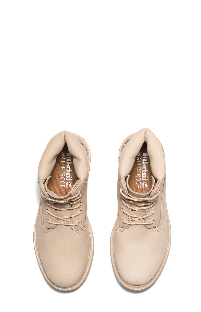 Timberland Women's Beige Premium 6inch Waterproof Lace-Up Boots