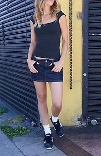 John Galt Black Polka Dot Top