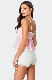 Edikted Lace Trim Babydoll Tank Top