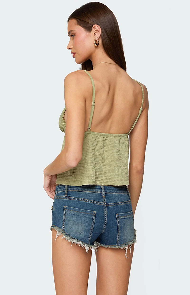 Edikted Brianne Textured Babydoll Tank Top