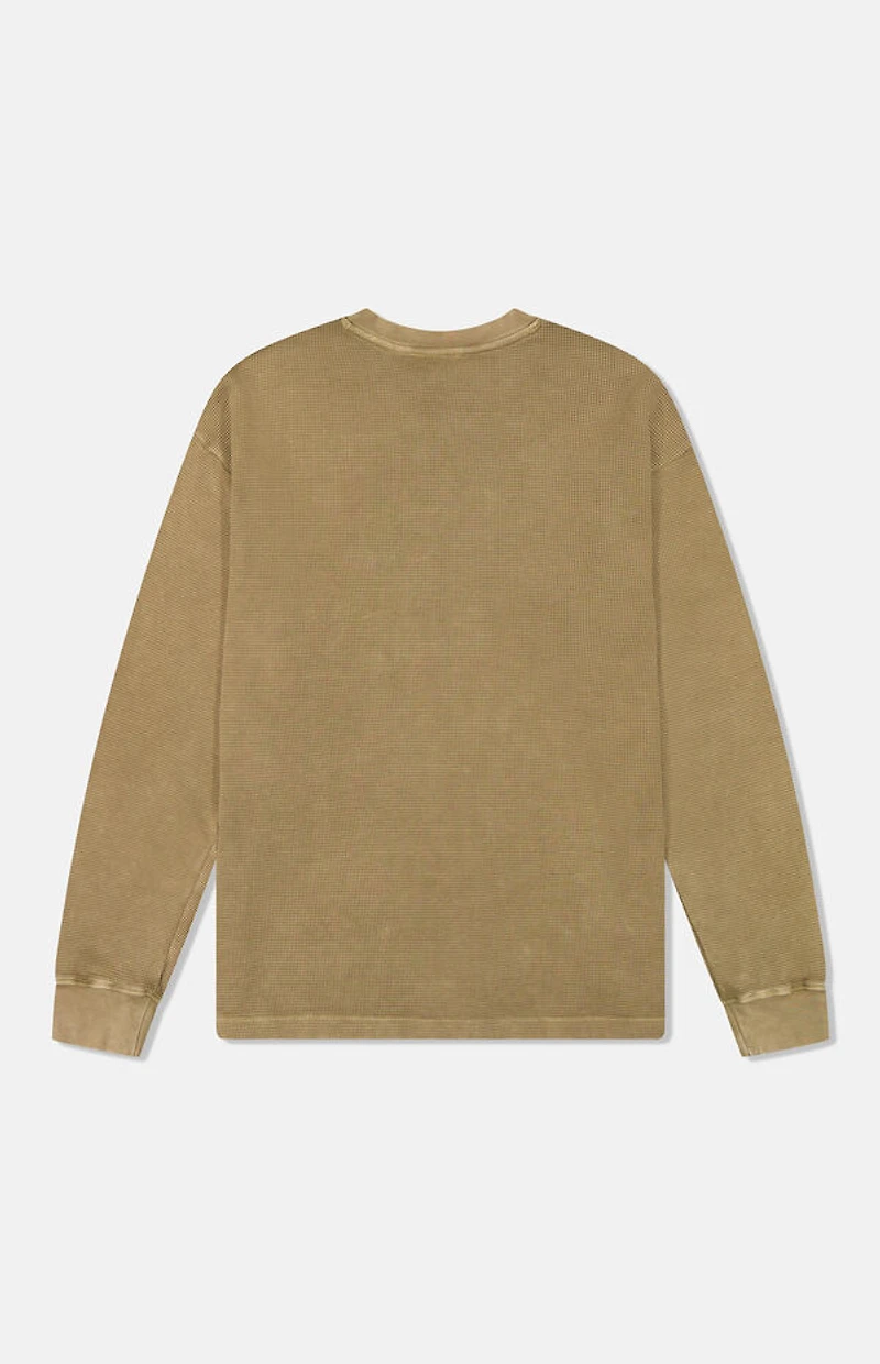 WeSC America Inc Twill Thermal Enzyme Washed Vertical Logo Long Sleeve T-Shirt