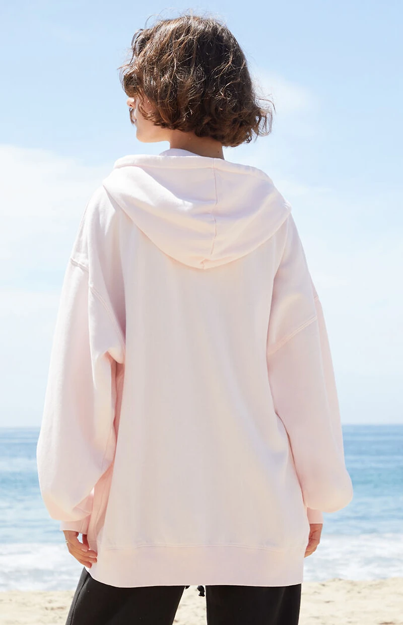 John Galt Pink Christy Full Zip Oversized Hoodie