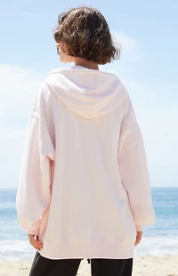 John Galt Pink Christy Full Zip Oversized Hoodie