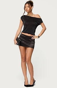 Edikted Holly Glitter Off Shoulder Top