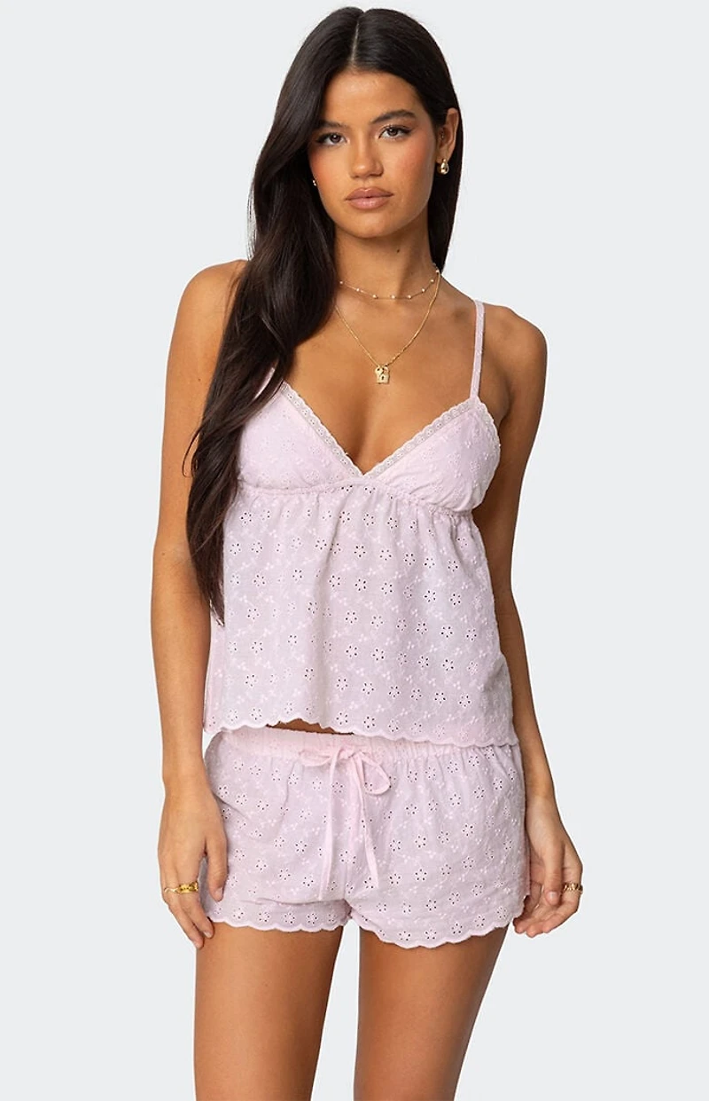 Edikted Talula Eyelet Babydoll Top