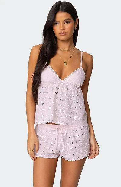 Edikted Talula Eyelet Babydoll Top