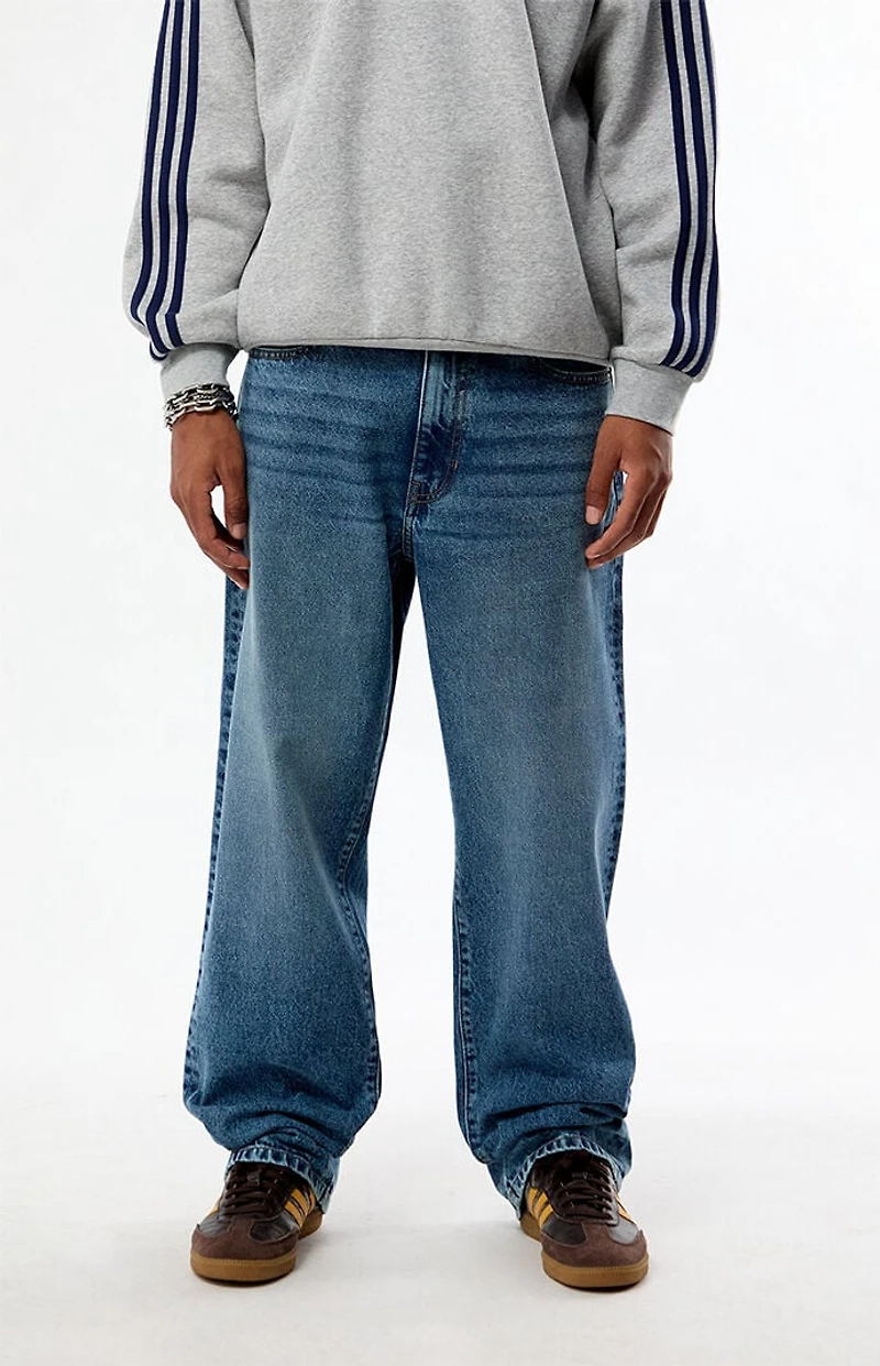 Pacsun Logan Relaxed Straight Jeans Medium Blue