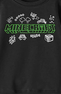 Kids Minecraft Doodle Logo Crew Neck Sweatshirt