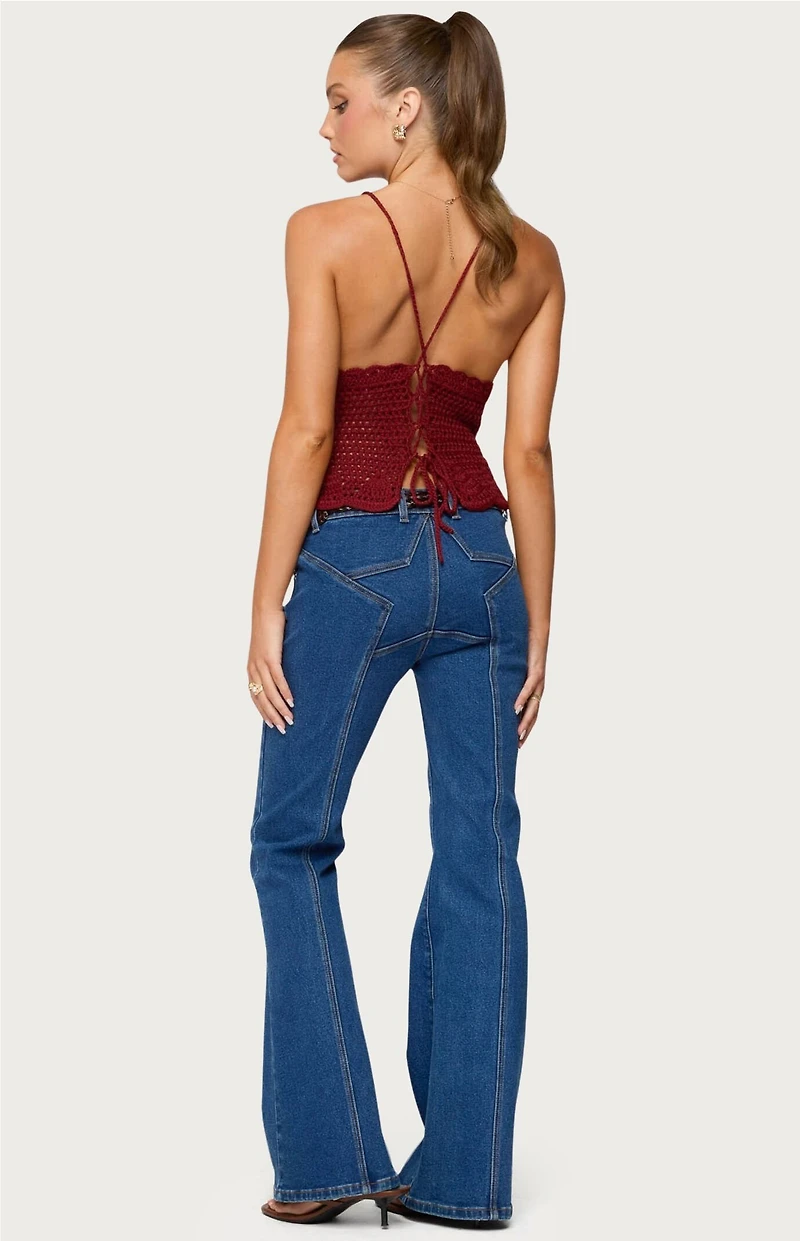 Edikted Delila Crochet V Neck Top