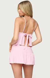 Edikted Selene Lacey Pleated Tank Top