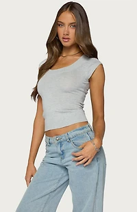 Edikted Somin Knit Scoop Neck Top