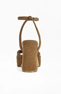 AZALEA WANG Women's Cael Brown Block Sandals