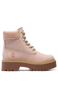 Timberland Women's Tan Stone Street 6inch Lace-Up Waterproof Boots