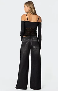 Edikted Vyxen Vintage Washed Low Rise Jeans