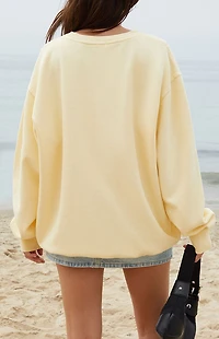 John Galt Yellow Erica Crew Neck Sweatshirt