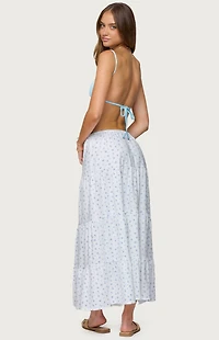Edikted Charley Floral Tiered Maxi Skirt