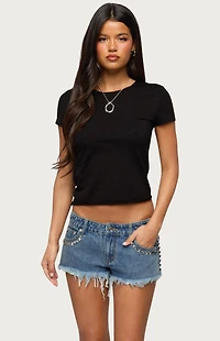 Edikted Izabelle Shredded Back T-Shirt