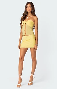 Edikted Cyrene Split Front Sheer Mesh Top