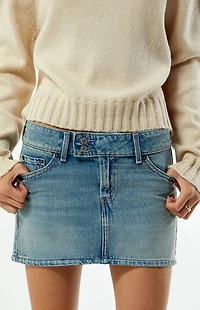 Levi's Medium Blue Superlow Denim Mini Skirt