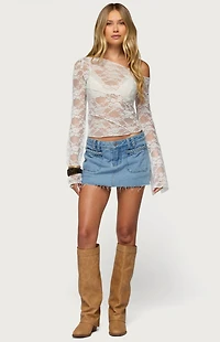 Edikted Gloriana Braided Denim Mini Skort