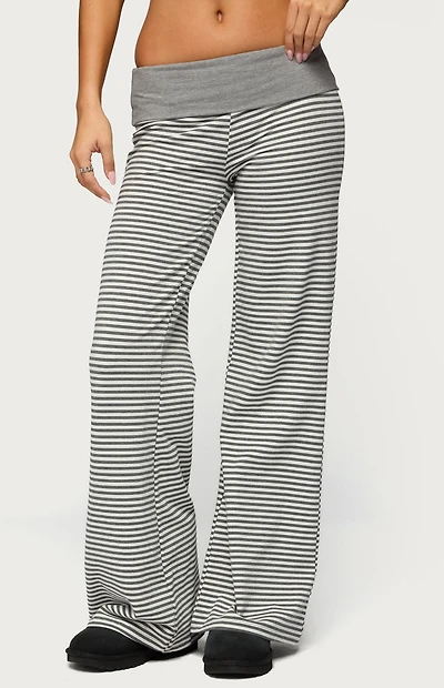 Edikted Meggy Striped Foldover Pants