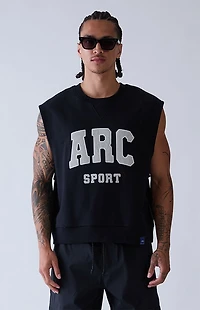 A.R.C. Black Sport Cut Off Muscle Crew Neck Sweatshirt