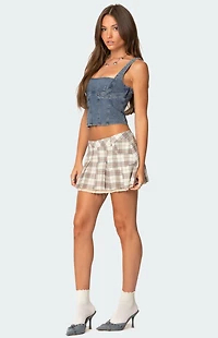 Edikted Pollie Denim Bustier Top