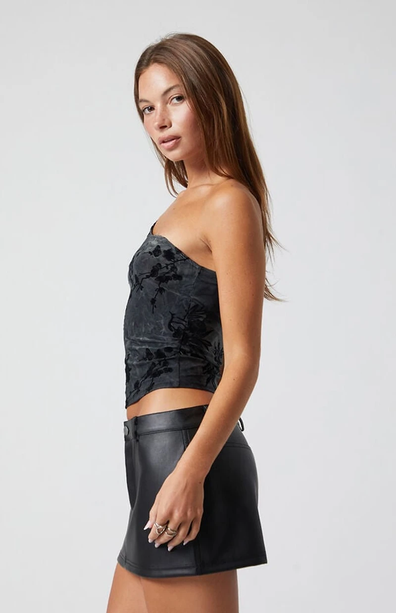 Third Charm Faux Leather Mini Skirt