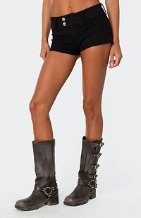 Edikted Margie Low Rise Denim Micro Shorts