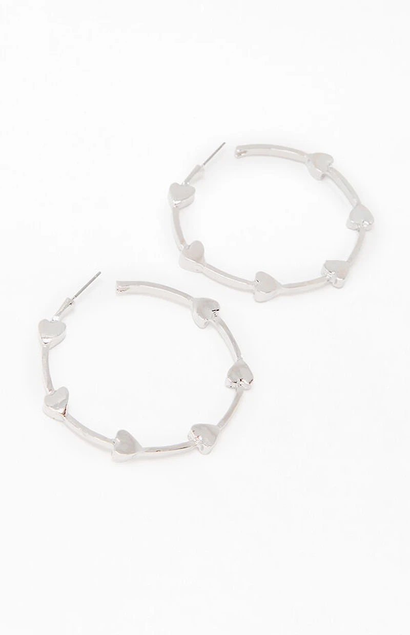 LA Hearts Heart Jumbo Hoop Earrings