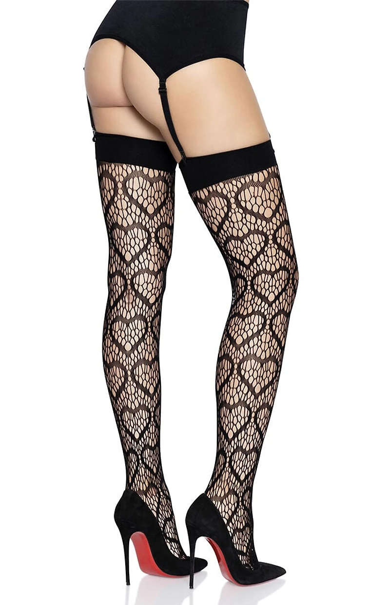 Leg Avenue Costume Amore Heart Net Thigh High Tights