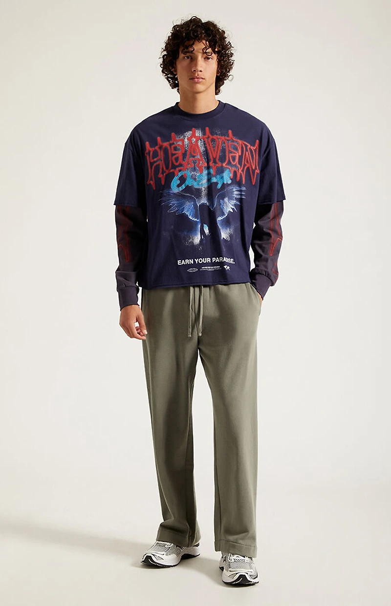 Pacsun Green Fleece Extreme Baggy Sweatpants