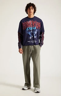 Pacsun Green Fleece Extreme Baggy Sweatpants
