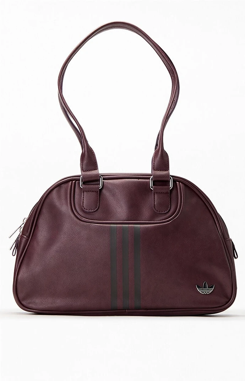 adidas Burgundy Faux Leather Airliner Shoulder Bag
