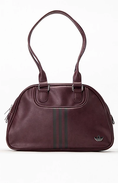 adidas Burgundy Faux Leather Airliner Shoulder Bag