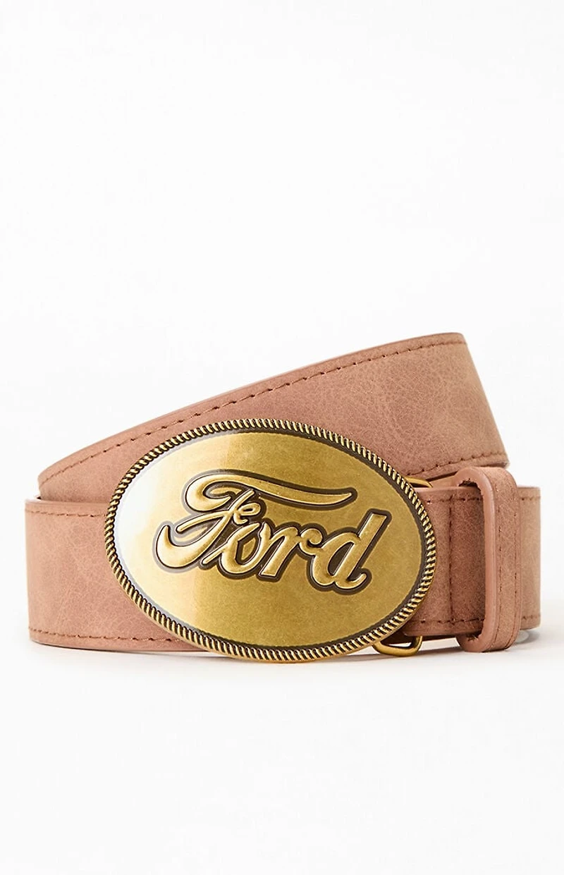 FORD Logo Buckle Leather Belt