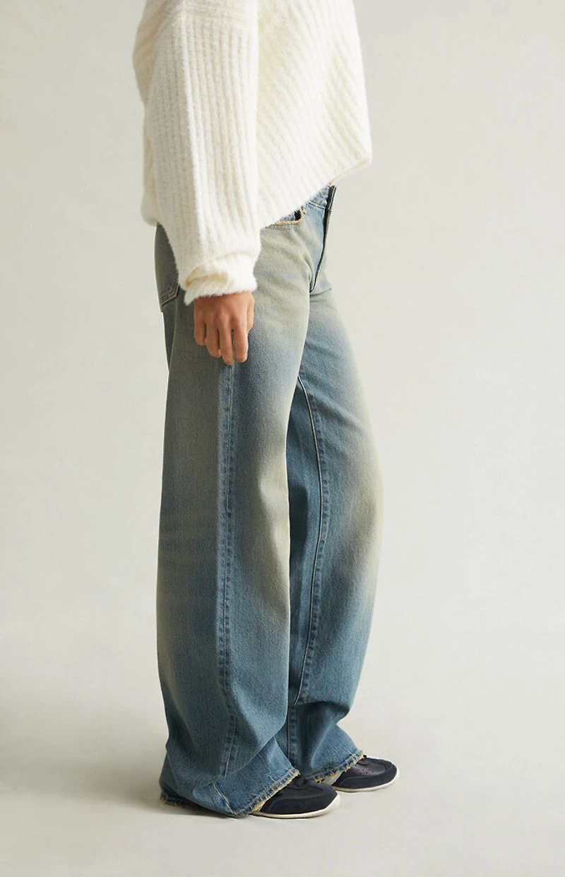 Pacsun Casey Low Rise Baggy Jeans Tinted Light Blue