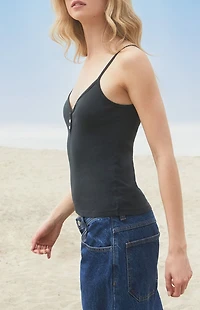 John Galt Black Lorene Tank Top