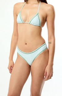 Pacsun Gingham Nora Crochet Trim Low Rise Bikini Bottom
