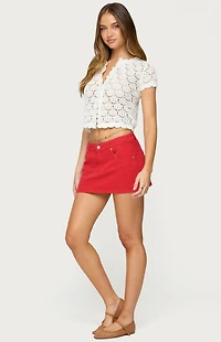 Edikted Arbel Denim Mini Skirt