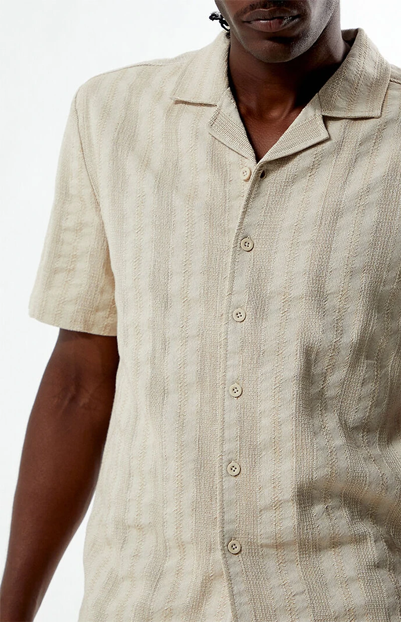 Pacsun Tan Texture Woven Camp Shirt