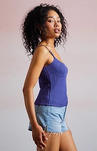 Third Charm Hyacinth Crochet Tank Top