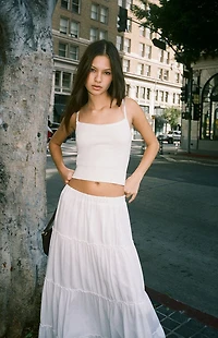 John Galt White Knit Tank Top