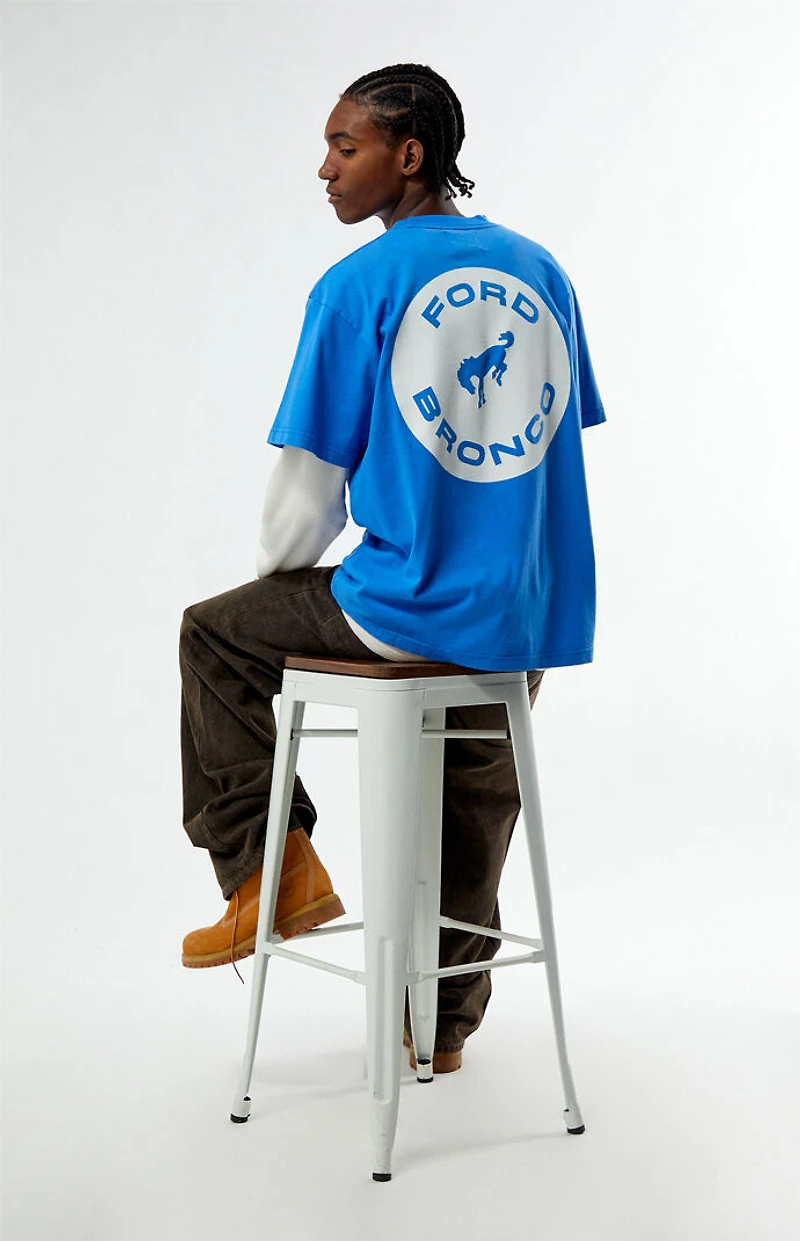 FORD Blue Bronco Circle Logo T-Shirt