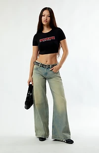 True Religion Anniversary Crystal Spicy Cropped T-Shirt