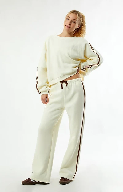 Rhythm Cream Contrast Track Baggy Sweatpants